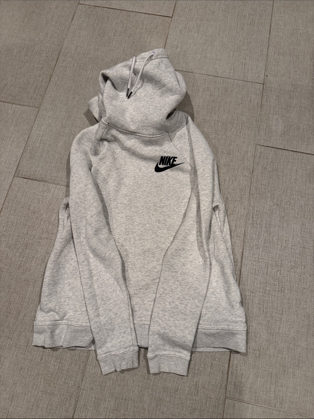 Nike Light Gray Crewneck Sweatshirt with Black Logo